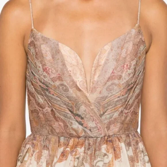 Zimmermann Illustration pleated printed linen and silk-blend organza midi dress - Picture 7 of 9